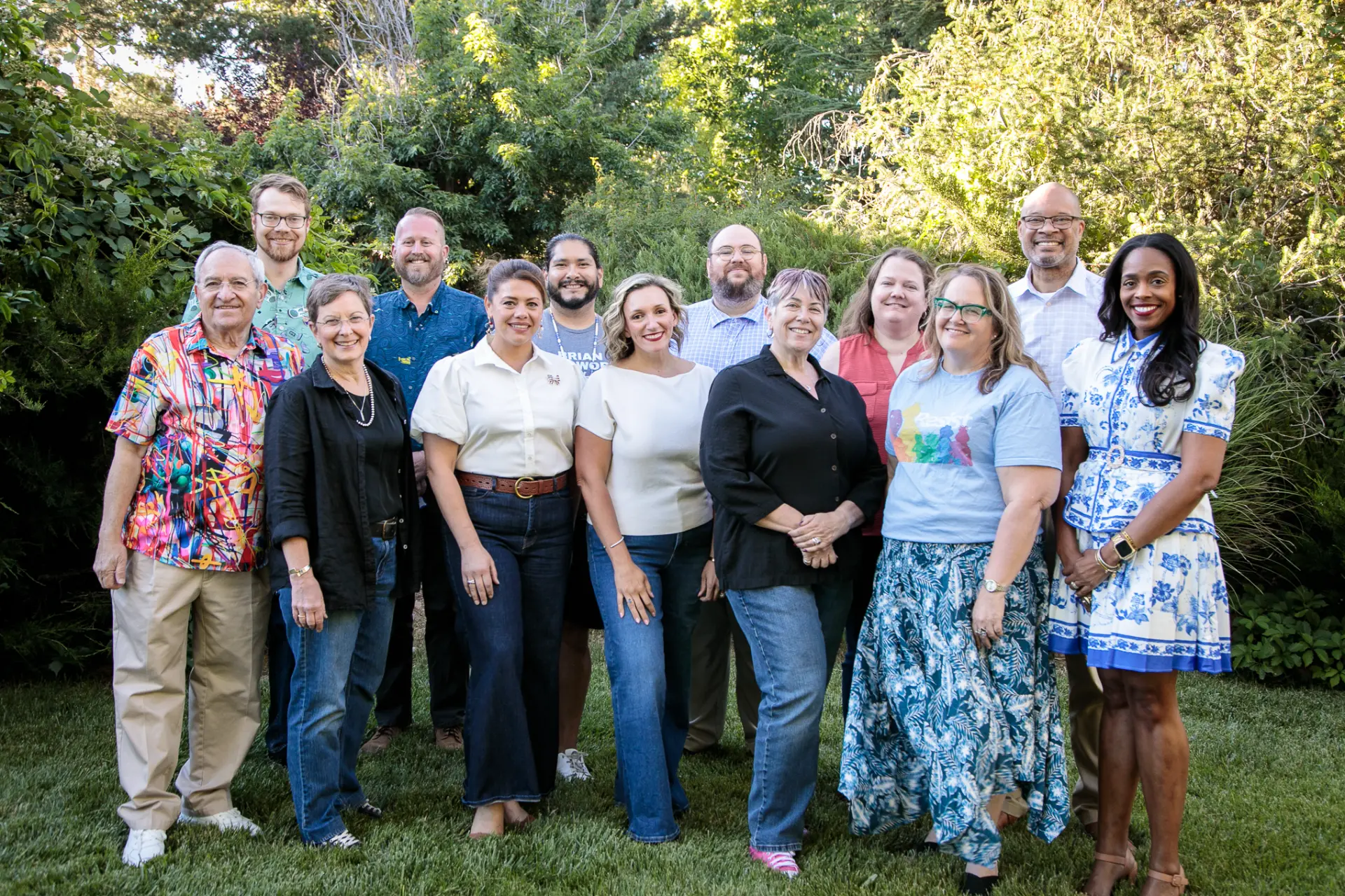 Group photo of Washoe County Democratic candidates standing together outdoors